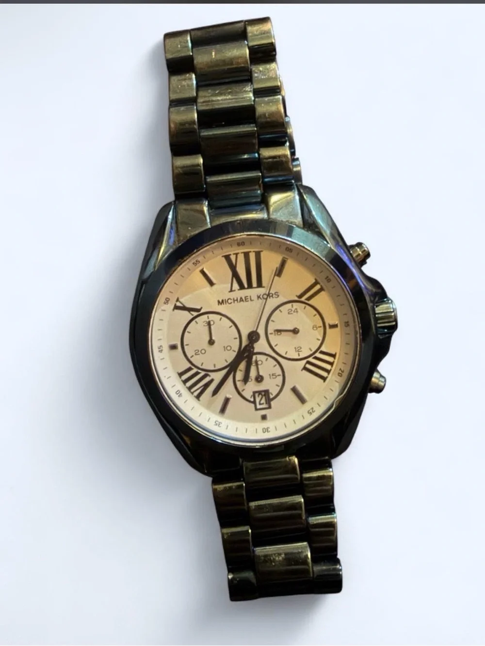Michael Kors Men’s Gold and Black Chronograph Bracelet Watch